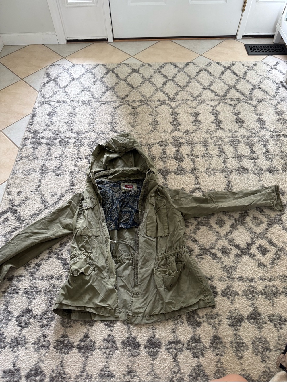 Levi's Olive Green Hooded Utility Jacket
